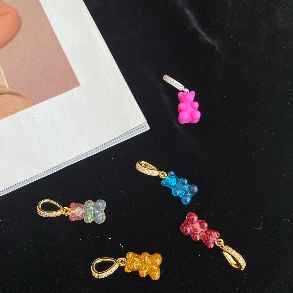 Crystal Haze - 🆕 Nostalgia Bear - Pave Connector - Gold Plated - Azure-Hostpick - Picture 7 of 9